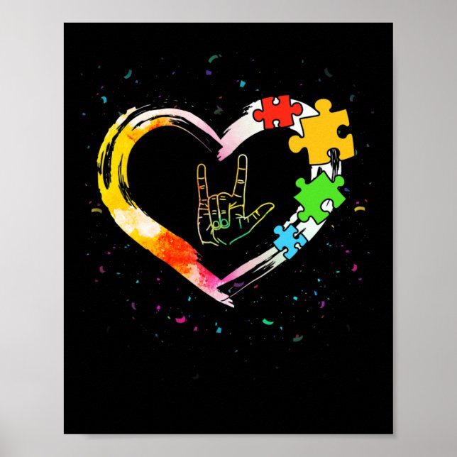 Medvetenhet Speciell Ed Teacher Asl Sign Language  Poster (Framsidan)