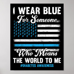 Medvetenhet T1d-stöd för amerikansk Flagga Blue Poster