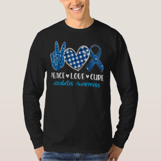 Medvetenhet typ 1 2 Kvinnor Kids Peace Kärlek T Shirt