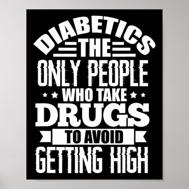 Medvetenhet Typ 1 Roligt Diab typ 2- diabetes Poster (Framsidan)
