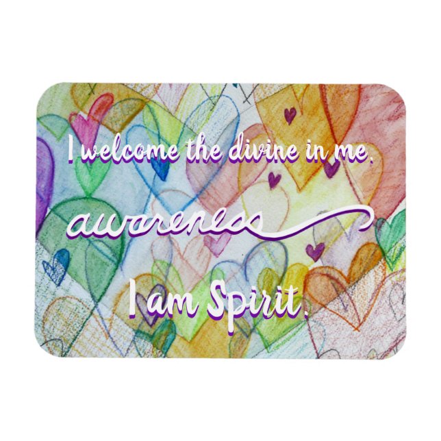 "Medvetenhet" Violet Krona Chakra Ord Magnet (Horisontell)