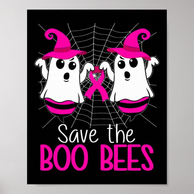 Medvetenheten hos Boo Bees Breast Cancer Halloween Poster (Framsidan)