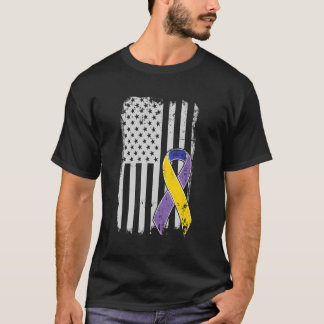 Medvetenheten om bladdercancer i amerikanska Flagg T Shirt