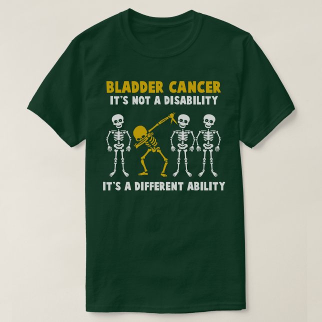 Medvetenheten om blåscancer är inte ett handikapp t shirt (Design framsida)