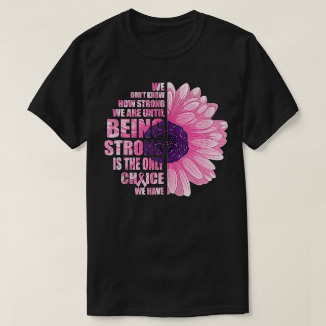 Medvetenheten om bröstcancer är stark och är den e t shirt (Design framsida)