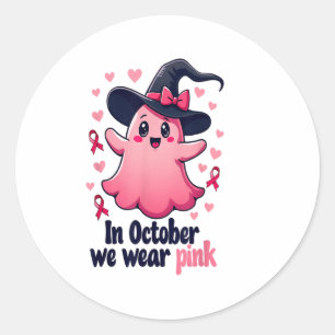 Medvetenheten om bröstcancer, Halloween, i oktober Runt Klistermärke