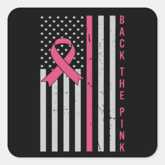 Medvetenheten om bröstcancer hos det Rosa USA-patr Fyrkantigt Klistermärke