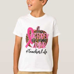 Medvetenheten om bröstcancer hos lärare i oktober t shirt