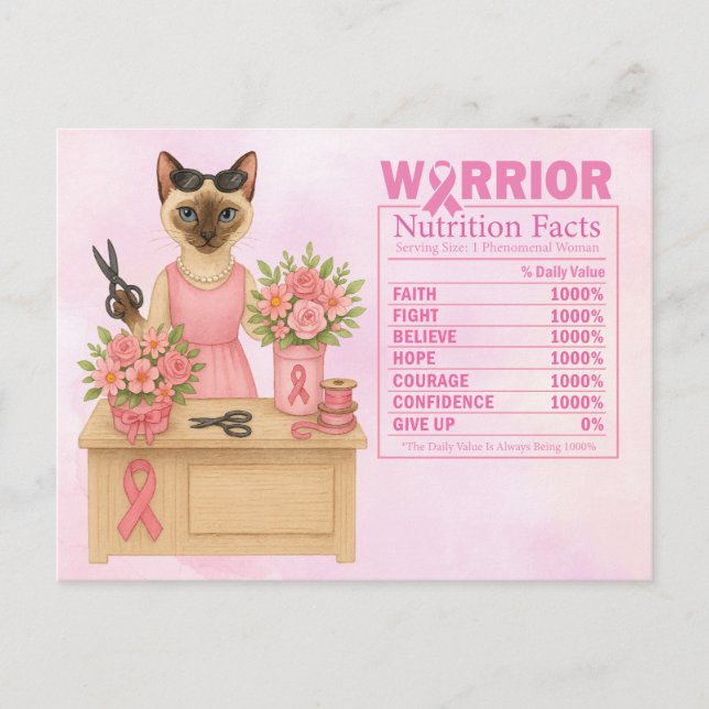 Medvetenheten om bröstcancer i oktober bäror vi ro vykort (Framsida)