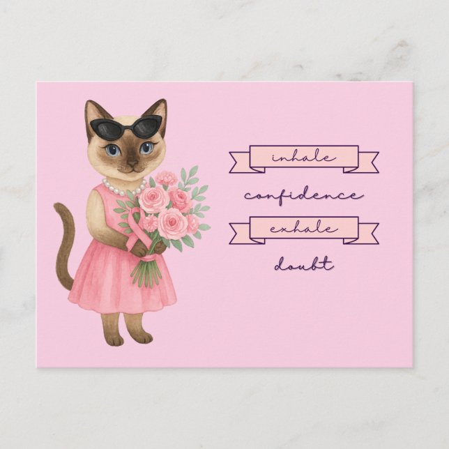 Medvetenheten om bröstcancer i oktober bäror vi ro vykort (Framsida)