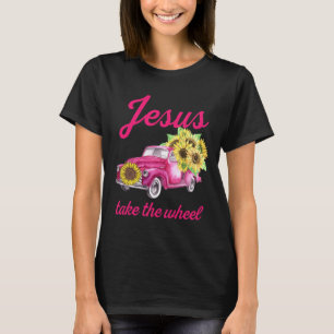 Medvetenheten om bröstcancer Lastbil Jesus tar hju T Shirt