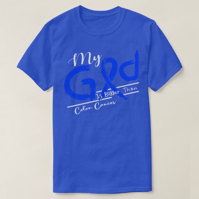 Medvetenheten om Colon Cancer, min Gud är starkare T Shirt (Design framsida)