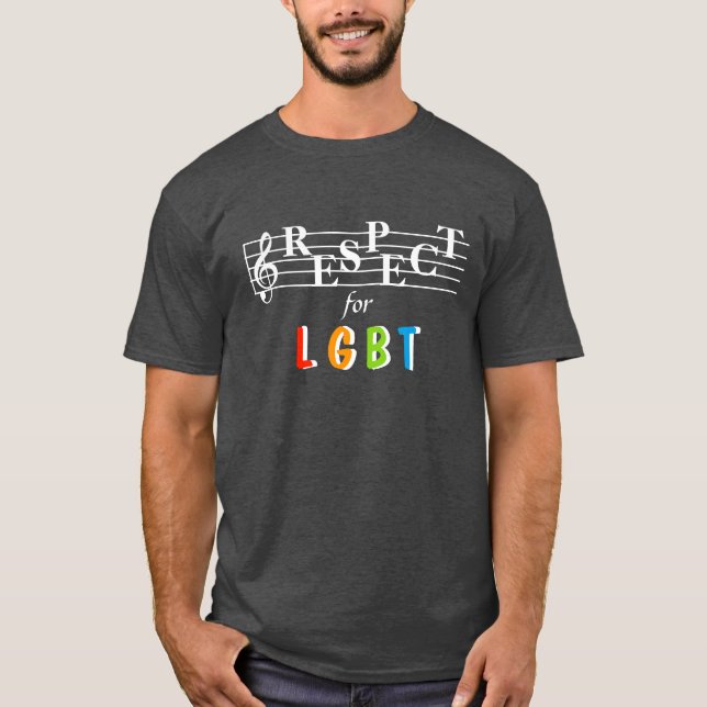 Medvetenhetmanar för respekt LGBT T-tröja T-shirt (Framsida)
