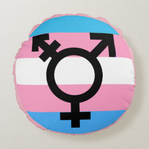 Medvetenhetpride för Transgender MTF FTM kudder Rund Kudde