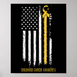Medvetenhetsband för barncancer i en flagga poster