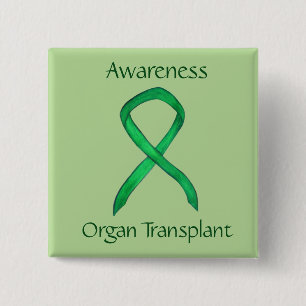 Medvetenhetsband för grön organdonation, egennål knapp