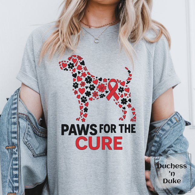 Medvetenhetsband för hundars hemangiosarkom design t shirt (Canine Hemangiosarcoma Awareness Ribbon Design T-Shirt)
