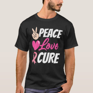 Medvetenhetskostnad för bröstcancer Rosa Peace Cur T Shirt