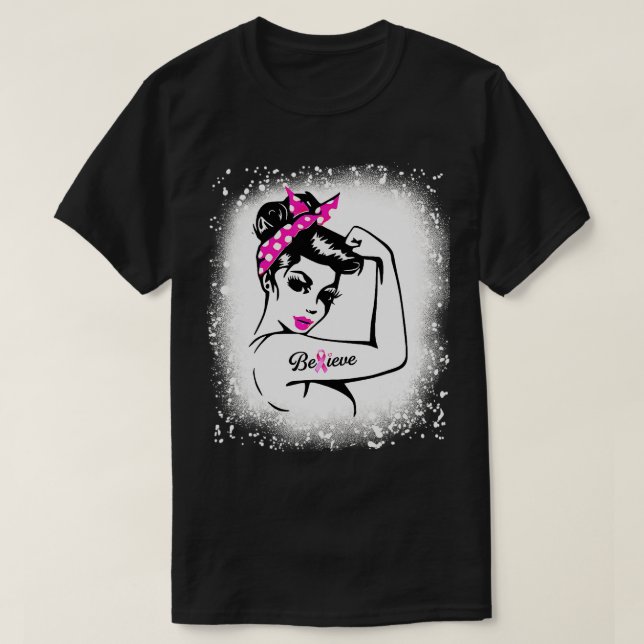 Medvetenhetsstöd för bröstcancer t shirt (Design framsida)