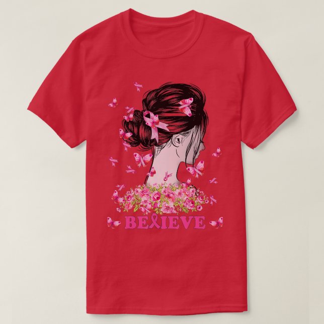 Medvetenhetsstöd för bröstcancer t shirt (Design framsida)