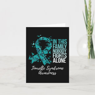 Medvetet för Family Support Teal Ribbon Tourette-s Kort