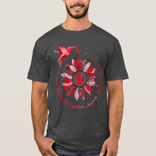 Medvetet för Red Ribbon Leopard Solros Marfan Synd T Shirt