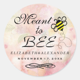 Mee to Bee Watercolor Flower Bröllop Guest Favor Runt Klistermärke