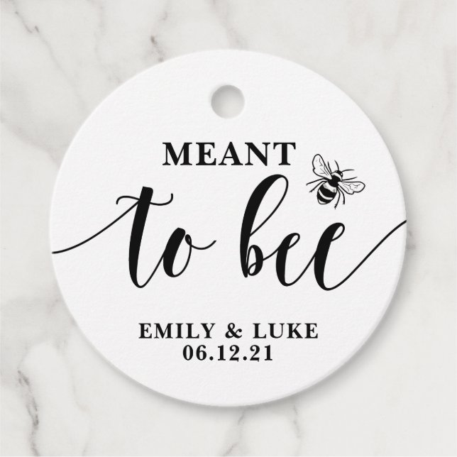 Mee Wedding Favor märkre, älskling Gåvor Etiketter (Framsida)