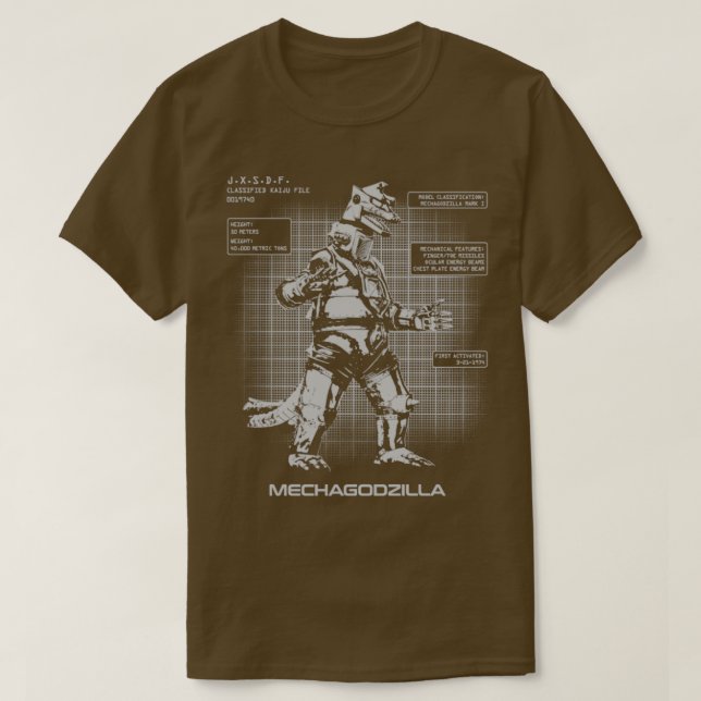 MEECHAGODZILLA KAIJU FILES T SHIRT (Design framsida)