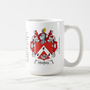 Meehan, ursprung, det menande och vapenskölden kaffemugg