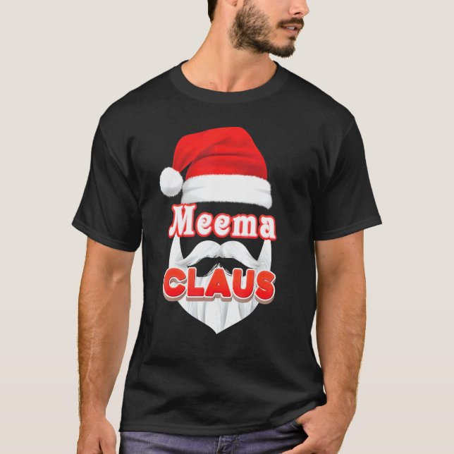 Meema Claus jul Santa Ansikte Merry Ugly Sweate T Shirt (Framsida)