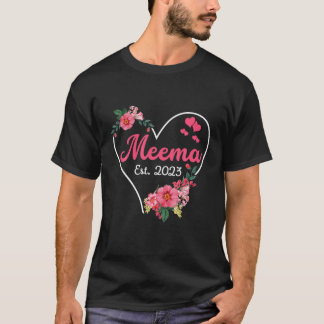 Meema To Grandma 2023 Pregnancy Announcement Funny T Shirt
