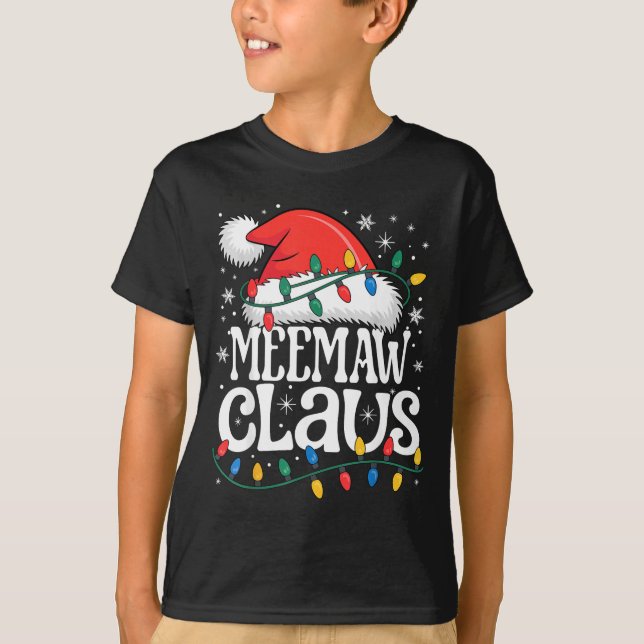 Meemaw Claus Funny Xmas Christmas Grandma Holiday  T Shirt (Framsida)