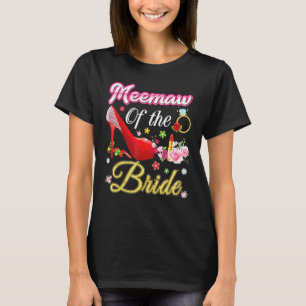 Meemaw för Bröllop-blommans Lycklig Rosa Shoe T Shirt
