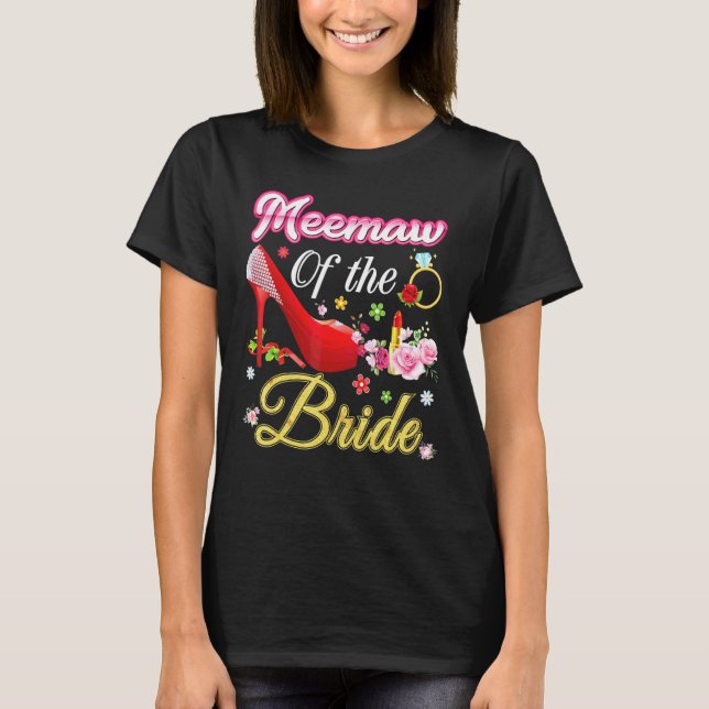 Meemaw för Bröllop-blommans Lycklig Rosa Shoe T Shirt (Framsida)