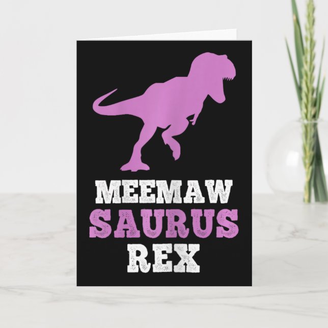 Meemaw-saurus Rex Dino Dinosaur Meemawsaurus Rolig Kort (Framsida)
