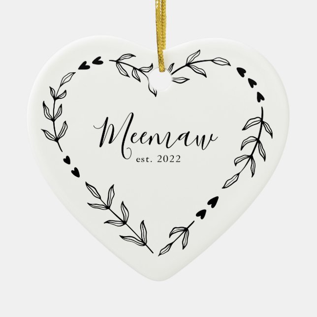 Meemaw Year Est. jul Ceramic Ornament (Framsidan)