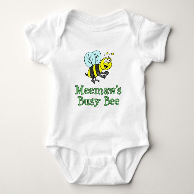 Meemaws Busy Bee Cute Tecknad T Shirt (Framsida)