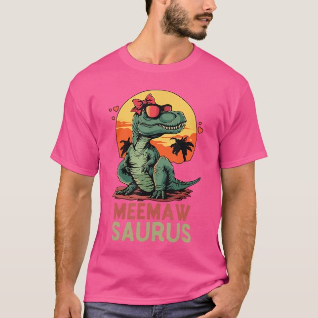 MeemawSaurus Dino Dinosaur MeemawSaurusRe Roligt  T Shirt (Framsida)