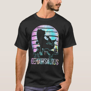 Meemawsaurus Dinosaur Meemaw of 3 Kids Tie Dye Su T Shirt