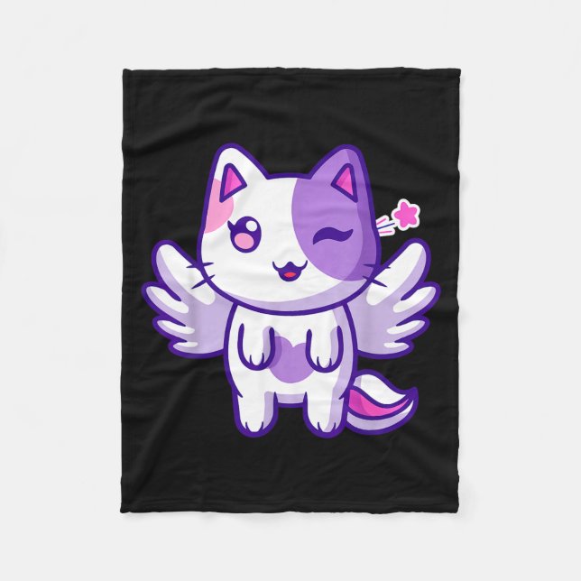 Meemeow Cute Cat Plu-shirt  Fleecefilt (Framsidan)