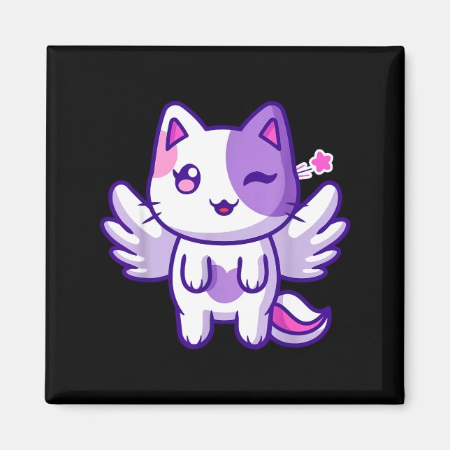 Meemeow Cute Cat Plu-shirt  Magnet (Framsidan)