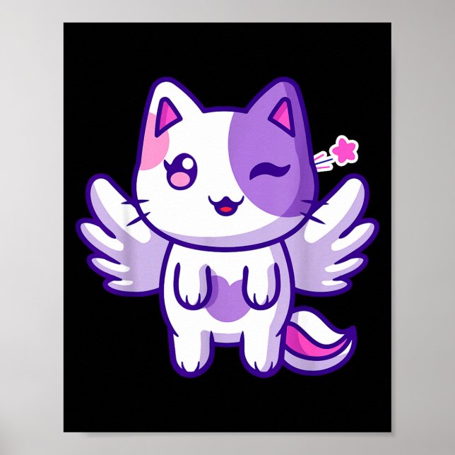 Meemeow Cute Cat Plu-shirt  Poster (Framsidan)