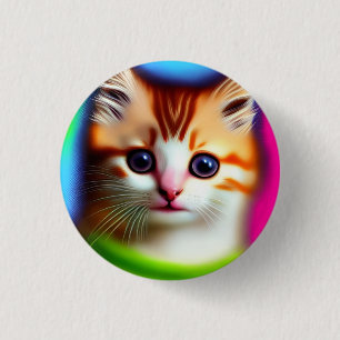 Meeow! 3 cm rund bricka knapp