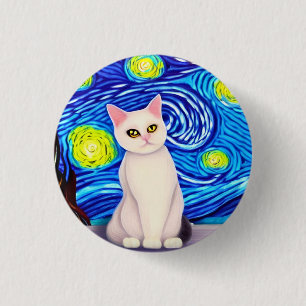 Meeow! 3 cm rund bricka knapp