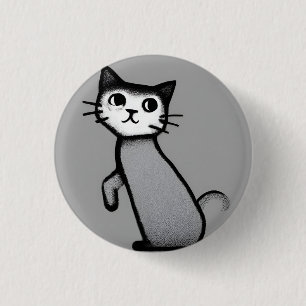 Meeow! 3 cm rund bricka knapp