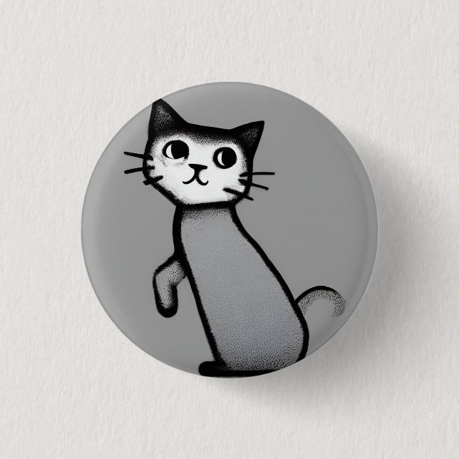 Meeow! 3 cm rund bricka knapp (Framsida)
