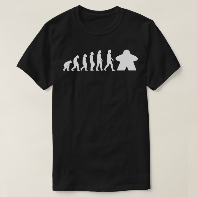 Meeple Evolution Funny Tabletop Spelkläder T Shirt (Design framsida)