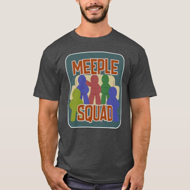 Meeple Squad Roligt Boardmatch Night Slogan T Shirt (Framsida)