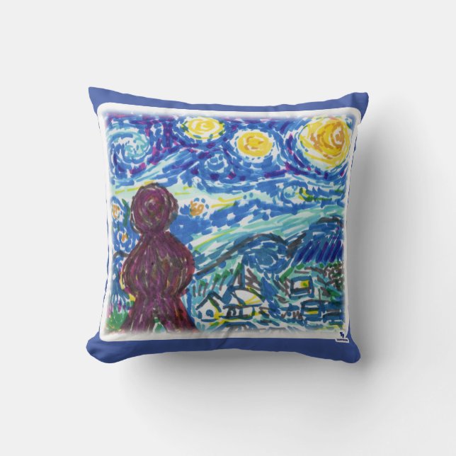Meeple Starry Night Board Game Stil Art Kudde (Framsida)